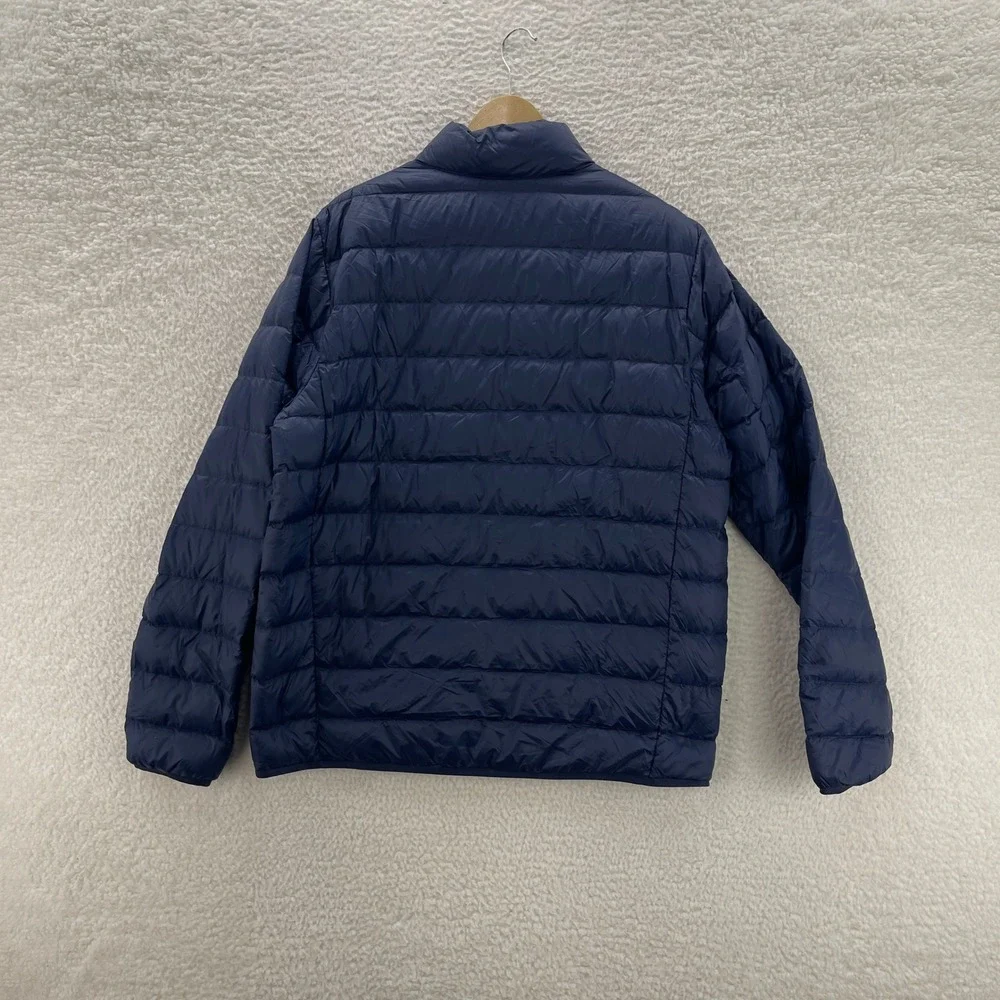 Eddie Bauer Puffer Jacket Mens L Blue 650 Down Fill Outdoor Gorpcore Hiking